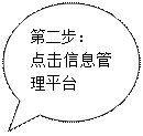 对话气泡: 椭圆形: 第二步: 点击信息管理平台