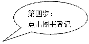 对话气泡: 椭圆形: 第四步: 点击图书登记